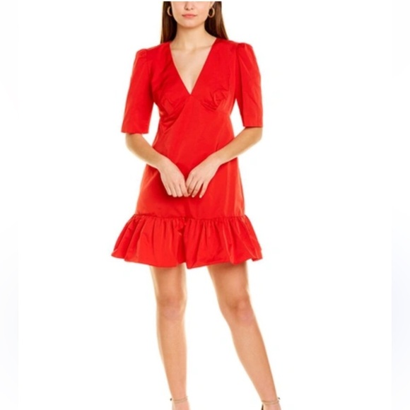 NWT Nicole Miller Collection Taffeta Shift Dress Size S Red - Picture 1 of 7